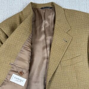 Canali Men's Sport Coat Blazer in Mustard Tweed